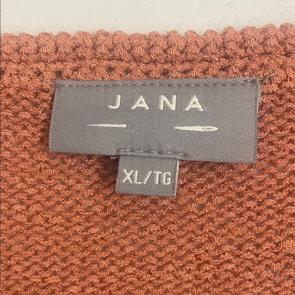 Jana V-Neck Sweater in Rust Orange 3/4 Sleeves V Neck With Beads Sz XL - Picture 7 of 13